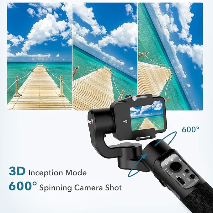 3-Axis Gimbal Stabilizer Handheld for GoPro 8 Action Camera W/Tripod Mount Water-Resistance Wireless Control for GoPro Hero 8,7,6,5,4 DJI Osmo Action,Sony RX0 – hohem iSteady Pro3