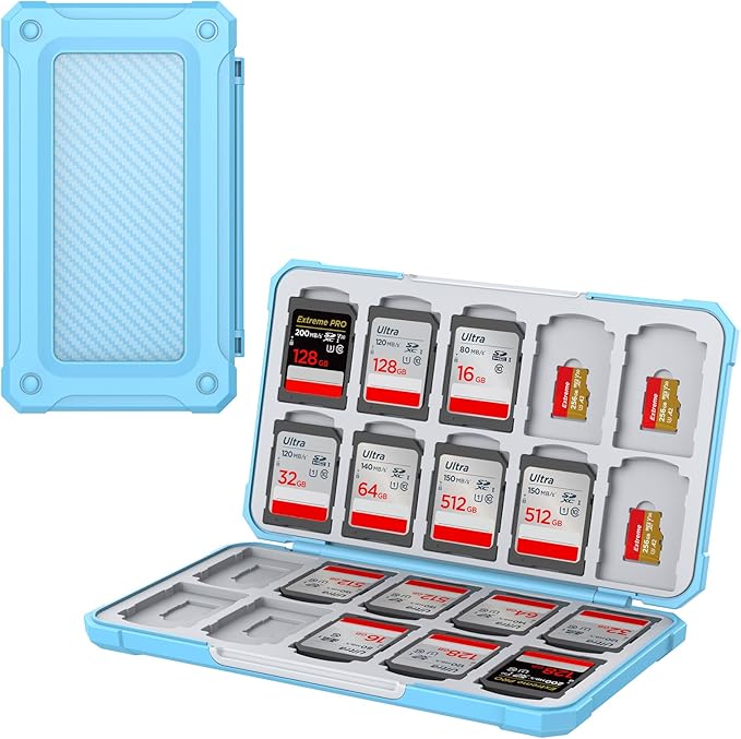 THELIFELICIOUS SD Card Holder Memory Card Case for SD/TF Cards, Memory Storage Organizer for 20 SDXC SDHC and 20 TF Cards