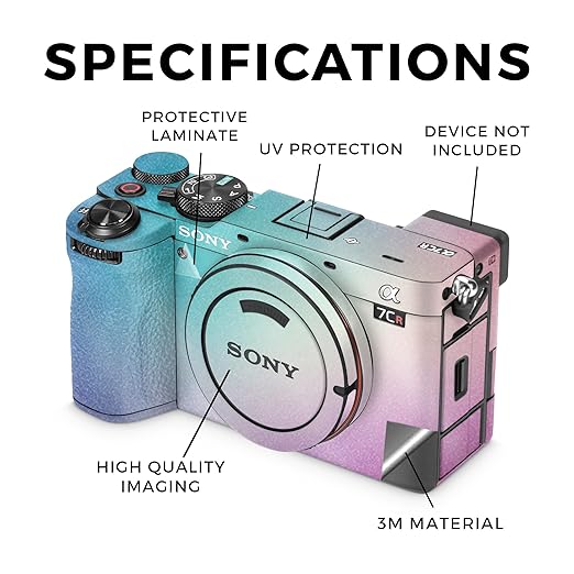 Glossy Glitter Camera Skin Compatible with Sony Alpha 7CR Camera (2023) - Vivid Fog - Premium 3M Vinyl Protective Wrap Decal Cover - Easy to Apply | Crafted in The USA by MightySkins