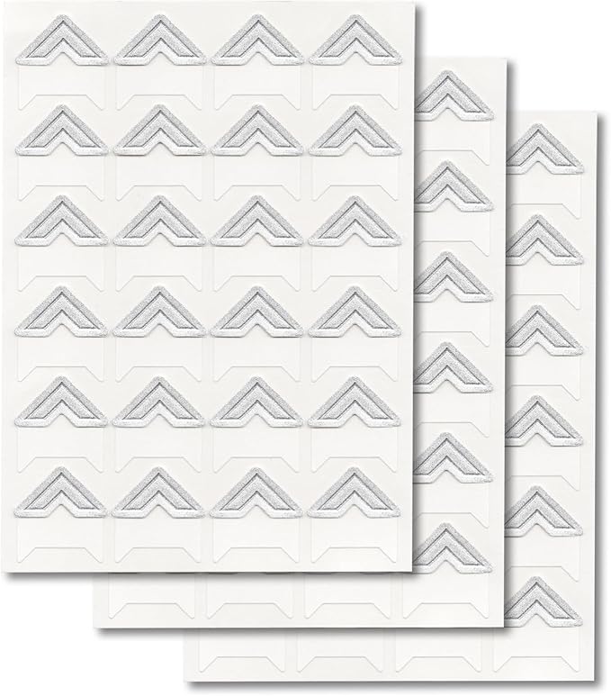 GOONAVI 10 Sheets 240 Pcs Shiny Silver Acid-Free Photo Corners Mounting Self Adhesive for DIY Photo Album Journal