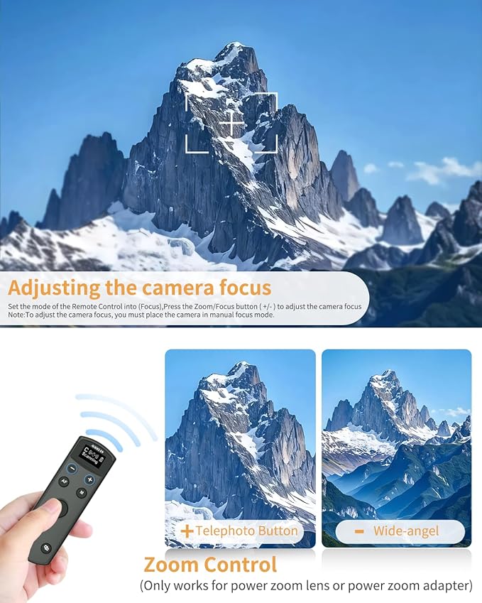 for Canon Wireless Camera Remote Control - Aodelan Rechargeable Shutter Release with OLED Screen for R3/ R10/ M50/ EOS M6 Mark II/R/RP /90D /6D Mark II /R5/T7i/G7 X Mark III;Replaces BR-E1 (Black)