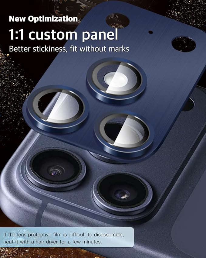 Camera Lens Protector for iPhone 17 Pro,Metal Frame Tempered Glass - Anti-Break,Strong Adsorption,Case-Friendly - Deep Blue
