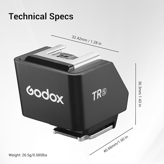 Godox TR-S TTL Camera Flash Hot Shoe Riser for Sony, Compatible with Godox iT30Pro iT20 iT22 IM20 IM22 IM30, 0-90° Tilting Head for Soft Bounce Light and Direct Flash