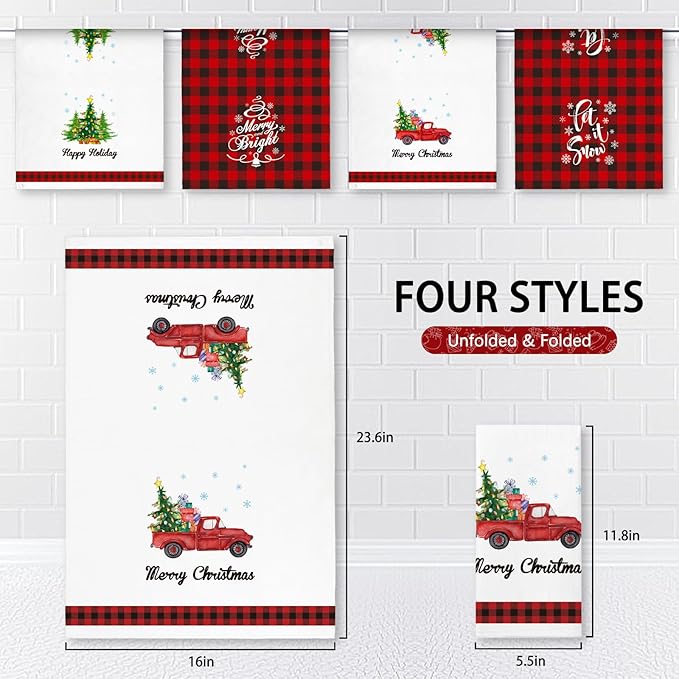 Nialnant Christmas Kitchen Towels, Absorbent Dish Towels for Kitchen, Christmas Novelty Housewarming Gifts for New House,Friend,Mom