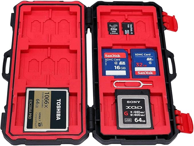 Vidpro Super Rugged Memory Card Case Holds 3 XQD, 3 CF, 12 SD & 6 MicroSD