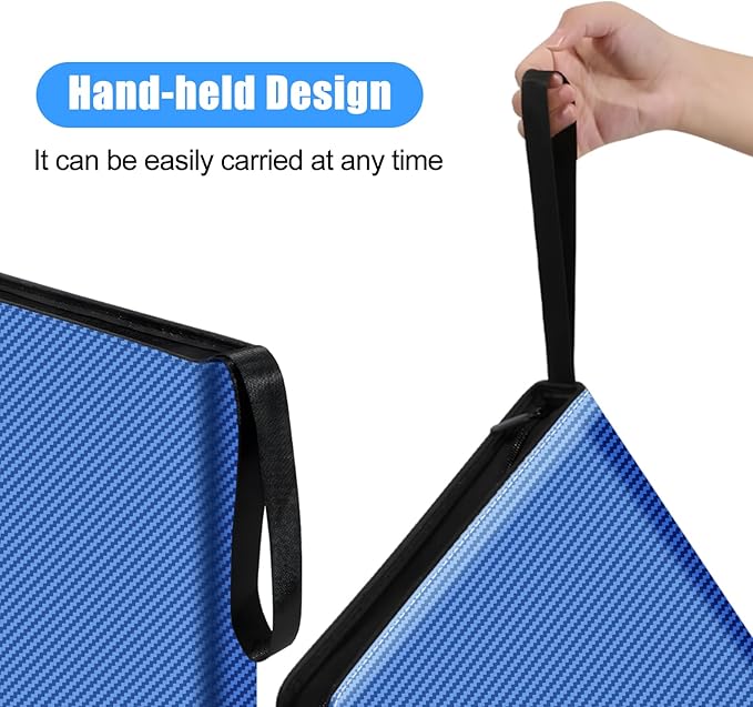 eTone Film Negative Storage Album, Black PU Leather, 50 35mm Acid-Free Sleeves, Triple Ring Binder Box, 13.18x7.08x1.96 Inch (Blue)
