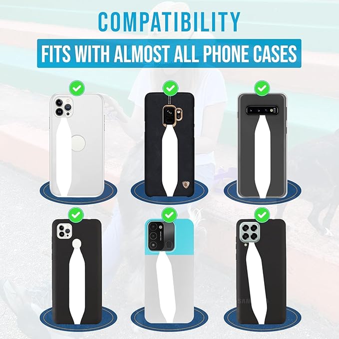 Switchbands Universal Phone Grip Strap – Customizable & Reversible Elastic Phone Strap Grip Holder, Ultra-Slim Finger Strap for Phone Case, Cell Phone Grip for Secure One-Hand Use - Brown & Black Cows