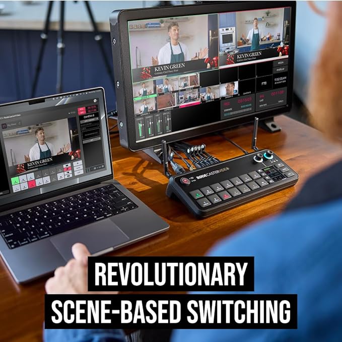 RØDE RØDECaster Video – Professional Video Switcher and Audio Interface – Multi-Camera, 6 x Video Inputs (HDMI and USB), 1080p60, Multi-Source Scenes