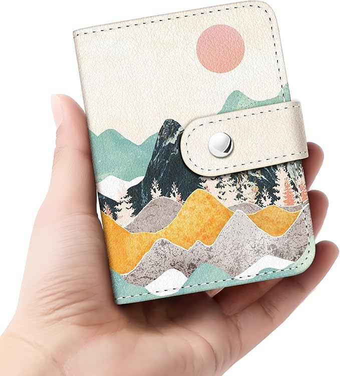 Lebrocoli Boho Landscape Small Photos Album for 2x3 Inch Films, 56 Pockets Mini Cute Albums Book for Polaroid Fujifilm Instax Mini Instant Camera Printer, Kpop Photocard Pictures Binders Storage