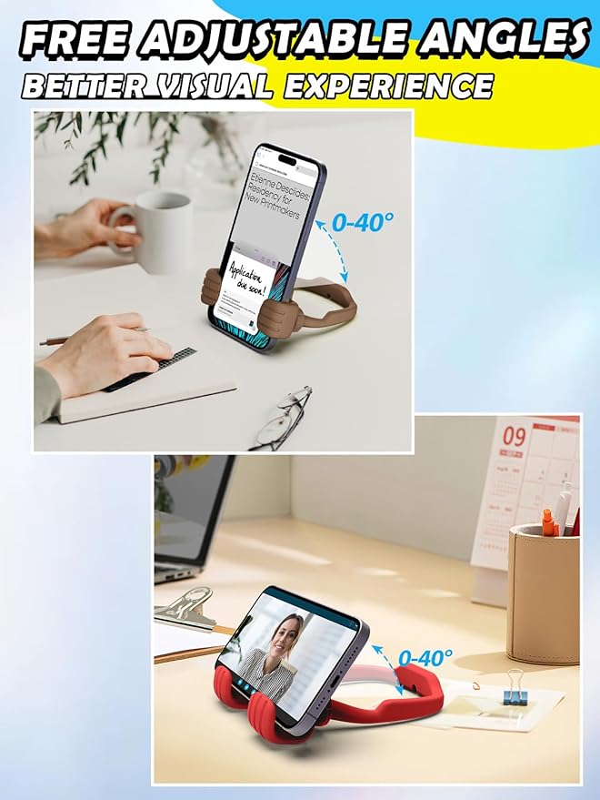 Easter Basket Stuffers for Teens Girls Women kids Cell Phone Stand: UPGRADE Adjustable Thumbs Up Lazy Phone Holder for Desk Cool Gadgets Fun Birthday Gifts Ideas for Teenager Daughter Mom Wife Her