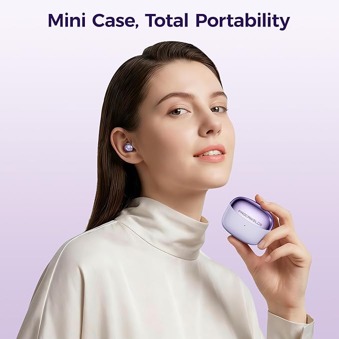 Aesthetic 2-in-1 Wireless Earbuds, Bluetooth 6.0 Ultra-Mini Stylish Headphones for Sleep & Day, Built in Mics & Enhanced Bass Earphones, IPX5 Waterproof All in Comfortable Ear Buds
