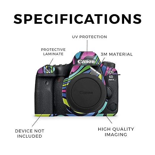 Camera Skin Compatible with Canon EOS 6D Mark II Camera (2017) - Fluorescent - Premium 3M Vinyl Protective Wrap Decal Cover - Easy to Apply | Crafted in The USA by MightySkins
