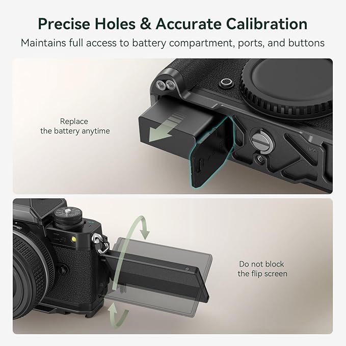 SmallRig Z fc Handgrip L-Shape Grip Holder for Nikon Z fc Camera, Retro-Style Side Handle with 1/4"-20 Threaded Hole, Cold Shoe, Quick Release Plate for Arca, Lightweight and Comfort (Black) - 4263