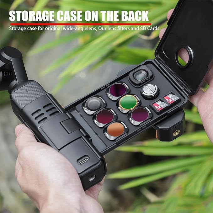 Pocket3 Phone Extension Holder for DJI Osmo Pocket 3 Camera Handle Accessories Cold Shoe Adapter Expansion Mount Mic Light Tripod Lens Filter SD Card Storage Case