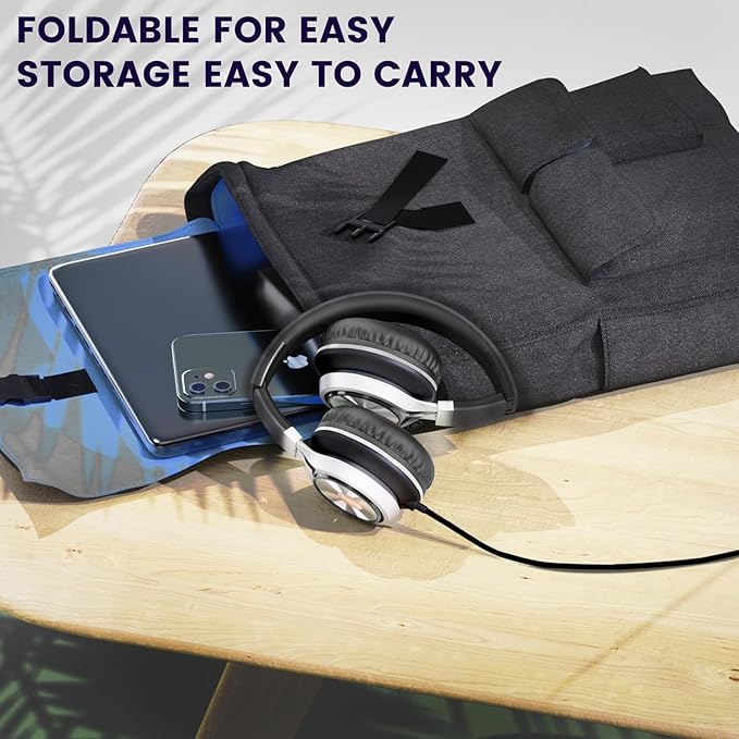 INFURTURE USB C Headphones with Mic,Volume Control,Tangle-Free Plaiting Line,Type C Headphones Wired,Lightweight Foldable for iPhone 17/15/16 Headphone Series/Tablet/School/Travel/Sports/Audiobooks