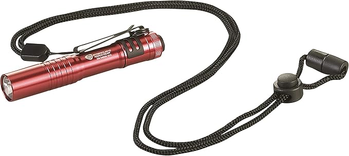 Streamlight 66323 MicroStream 45-Lumen 420-Candela EDC Ultra-Compact Flashlight with AAA Alkaline Battery, Clear Retail Packaging, Red