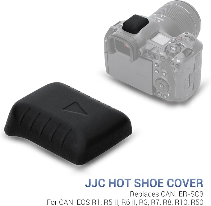 JJC Hot Shoe Cover for Canon EOS R50V R50 R1 R3 R5 Mark II R6 Mark II R7 R8 R10 Mirrorless Cameras with Multi-Function Shoe, Full Coverage Design, Replaces Canon ER-SC3 Shoe Cap