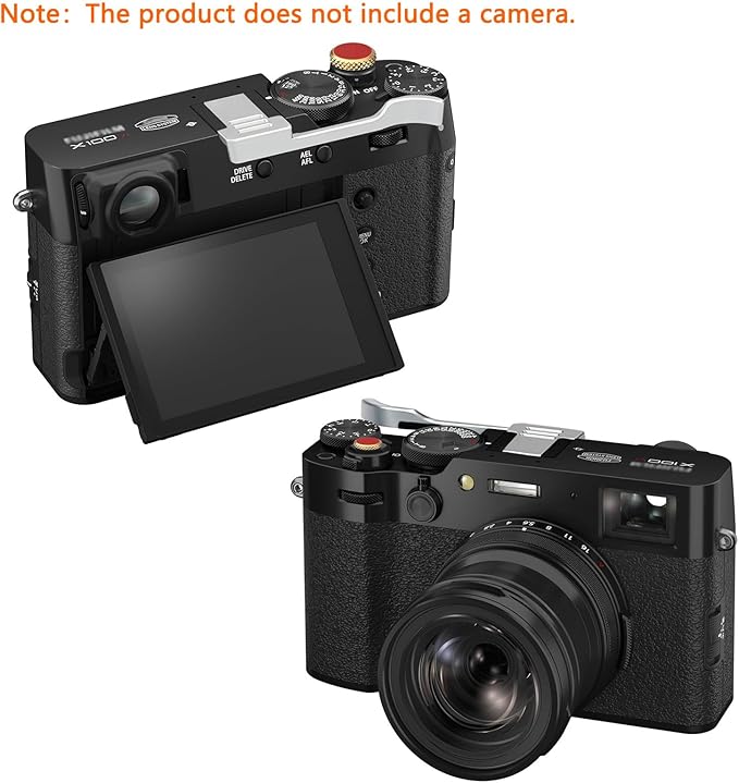 X100VI /X100V Metal Thumb Up Grip for Fuji Fujifilm X100VI X100V X100FCamera Hot Shoe Thumb Hand Grip Accessories (Silvery)