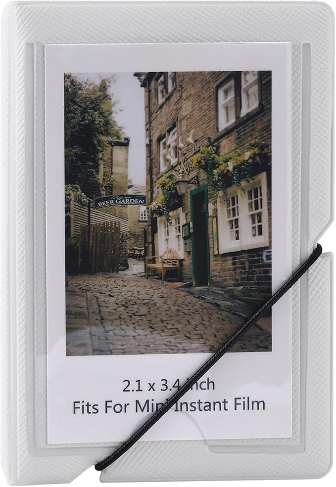 Mini Instant Film Polaroid Photo Album Book For 3 Inch Fujifilm Instax Mini 12 11 9 99 8 7+ 40 EVO Camera Film, HP Sprocket, K-pop Photocards (White, 1 Pack)