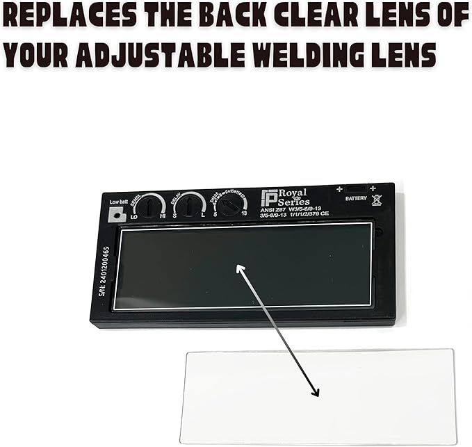 5 Pack Back Cover Clear Lens For Royal Series Adjustable Welding Lenses | May Fit Other Brands