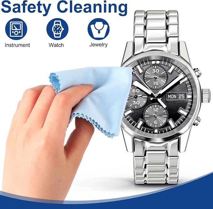 Frienda 50 Pcs Microfiber Cleaning Cloth for Glasses 6x7 Inch Lens Eyeglasses Cleaning Cloth Sunglasses Electronics Glasses Optical Cleaner Wipes Bulk for Camera Lens Eyeglass Screen(Blue)