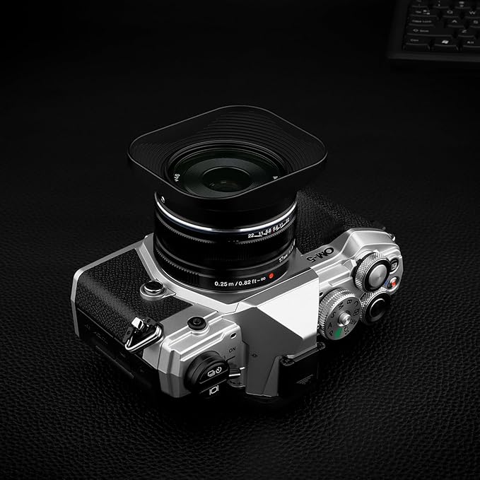 Haoge LH-F48B Square Metal Lens Hood Shade for Olympus M.ZUIKO Digital 17mm f1.8 17 1.8 Lens Replace Olympus LH-48B Black