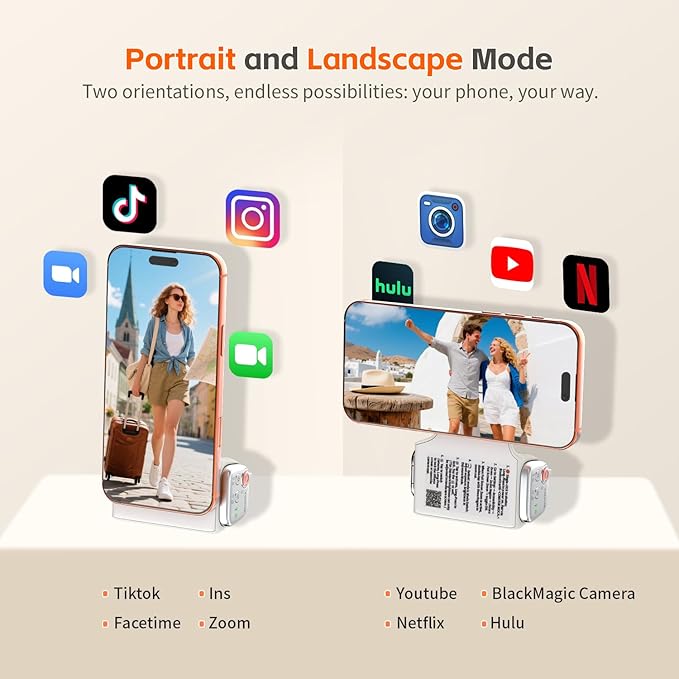 COMITOK MOCA - iPhone Camera Grip - for Native Camera Control with Removable Remote & Built-in Keychain, Magnetic Phone Camera Grip No Need App Support iOS26/17/18, Fun Shot Magnetic Grip with 1/4 Nut