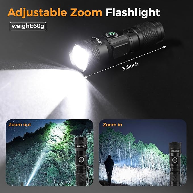 Rechargeable EDC Flashlight with Magnet,Pocket Flashlights High Lumens with Clip,1200 Lumens Compact LED Small Light and Long Range,Mini Flash Light for Everyday Carry. (4)