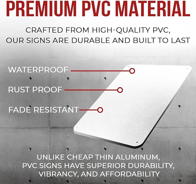Custom Sign, Personalized Signs for Office, Business, Workplace, Warehouse, Airbnb, Warning Label, Delivery Red Border Signs, 18 x 24 Inches, Rust Free PVC, Waterproof, Hazard Information, Made in USA (Multi-color, 18x 24")