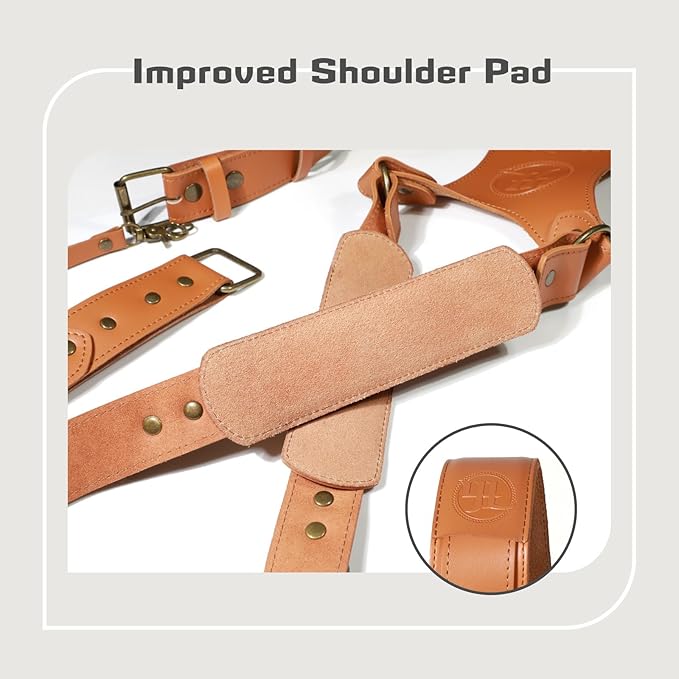 Leather Dual Camera Harness Strap for Photographers,Adjustable Shoulder Crossbody Padded Harness for DSLR SLR