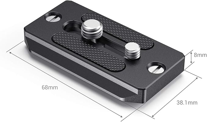SMALLRIG Quick Release Plate for Arca Swiss, Baseplate with 1/4''-20 Screw, 3/8''-16 Screw, for Cameras and Cages - 2146B