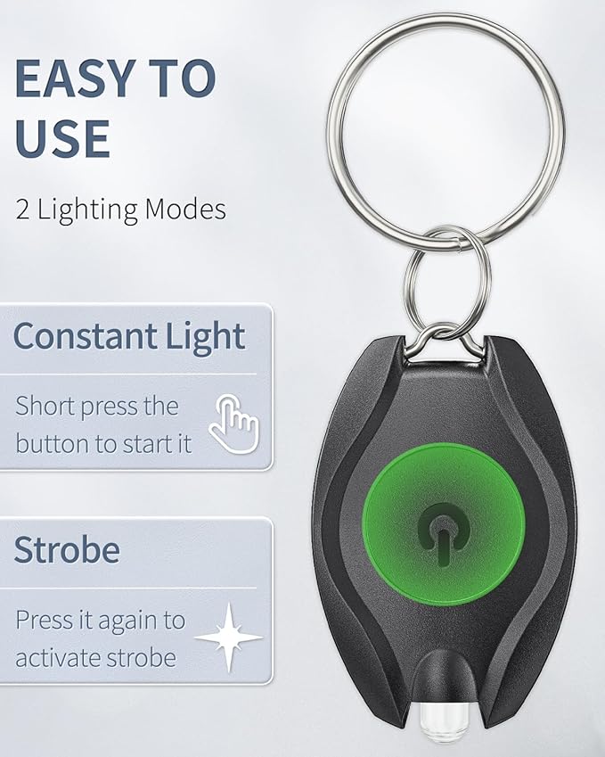 Uniclife 10 Pack LED Keychain Flashlight Mini LED Keychain Light 14 Lumen Portable Ultra Bright Battery Powered Key Ring Torch for Outdoor Camping Party Hiking and Emergency Lighting