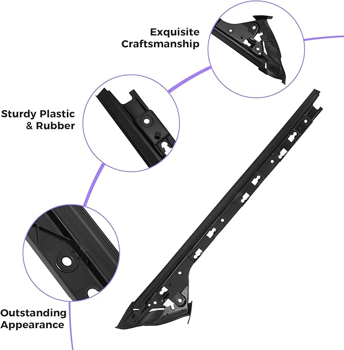 HECASA Windshield Side Molding A-Pillar Trim Compatible with 2011-2019 Ford Explorer Replacement for BB5Z-78 03136-BA Inner Front Pillar Trim Mount Bracket Right Side