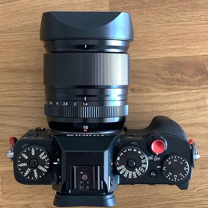 Haoge Lens Hood Metal Square Bayonet for Fujifilm Fuji Fujinon XF 18mm F1.4 R LM WR Lens with Metal Front Cap Kit, Replaces Fuji xf18mmf/1.4 Lens Hood LH-XF18 on Camera X-T4 X-S10 X-T30 XE4