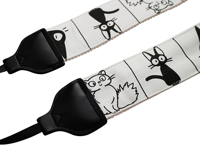 UNIKSTRAP Original Design Adjustable Camera Strap Comic Cat, 2 Inch (5cm) Width, Fit for Canon Nikon Sony Interchangeable Lens Digital Camera/DSLR