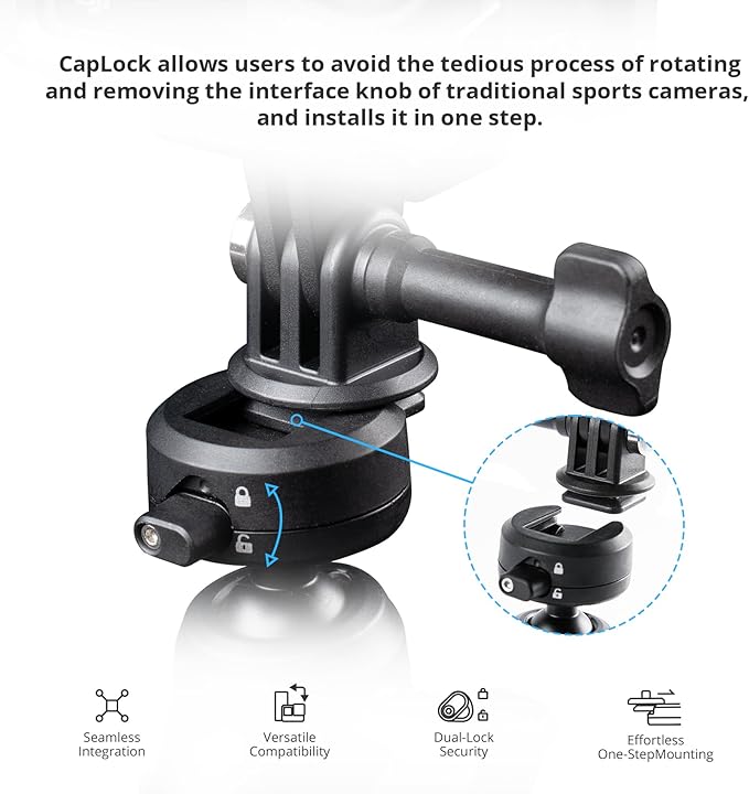 PGYTECH CapLock Extension Pole Mini Tripod with Phone Clip for DJI OSMO Action 6/5 Pro/4/Pocket 3, Gopro Hero 13/Insta360, Quick Release Selfie Stick Rod with 1/4"-20 Adapter for Action Cams & Phone