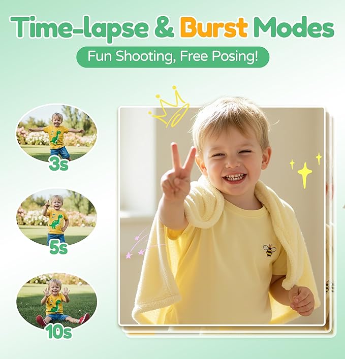 Kids Camera for Boys with Tripod & 32GB Card, 1080P HD Toddler Digital Video Camera, Portable Travel Toys Best Birthday Festival Gifts for Boy 3 4 5 6 7 8 9 10 Year Old