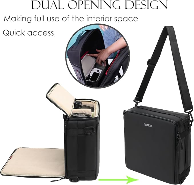 svatin Camera Insert Bag,Shockproof &Pressure-proof Dual Opening Padded Camera Lens Cube Case Backpack,Digital DSLR SLR Mirrorless Cameras Storage for Canon,Nikon,Sony,Panasonic(XS Black)