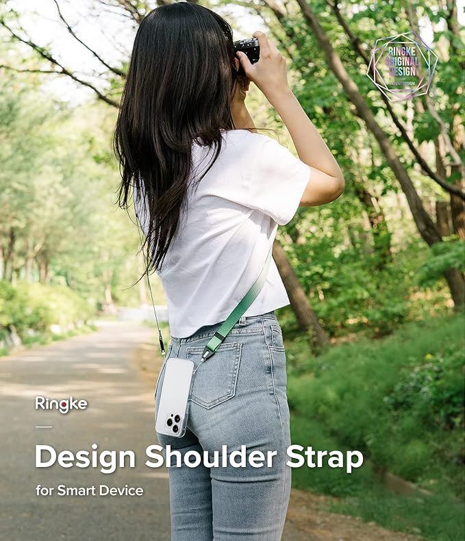 Ringke Shoulder Strap for Camera and Phone Strap, Designed for iPhone 17 Case, Adjustable Sturdy Universal Crossbody Lanyard - Forest