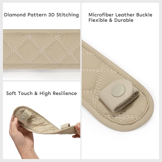 GIVLEFLY Small Shoulder Strap Pad for Purse & Tote Bags, Soft Cushion Protector with Anti-Slip Backing, Comfortable Support, Light Khaki