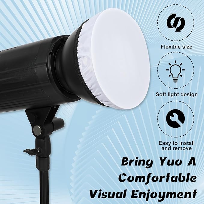 4 Pack Diffuser Lamp Sock Soft Cover, 7 "/18 cm Standard Cloth Diffuser Light Sock Lampshade Reflector Lamp White Lamps Shade Diffusers for Studio Strobe Reflector, Video Shooting (White)