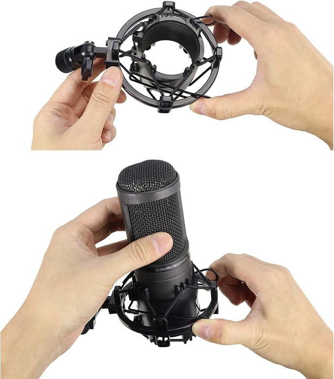 YOUSHARES AT2020 Shock Mount, Microphone Shock Mount Reduces Vibration Noise for Audio Technica AT2020 AT2035 ATR2500 Condenser Mic