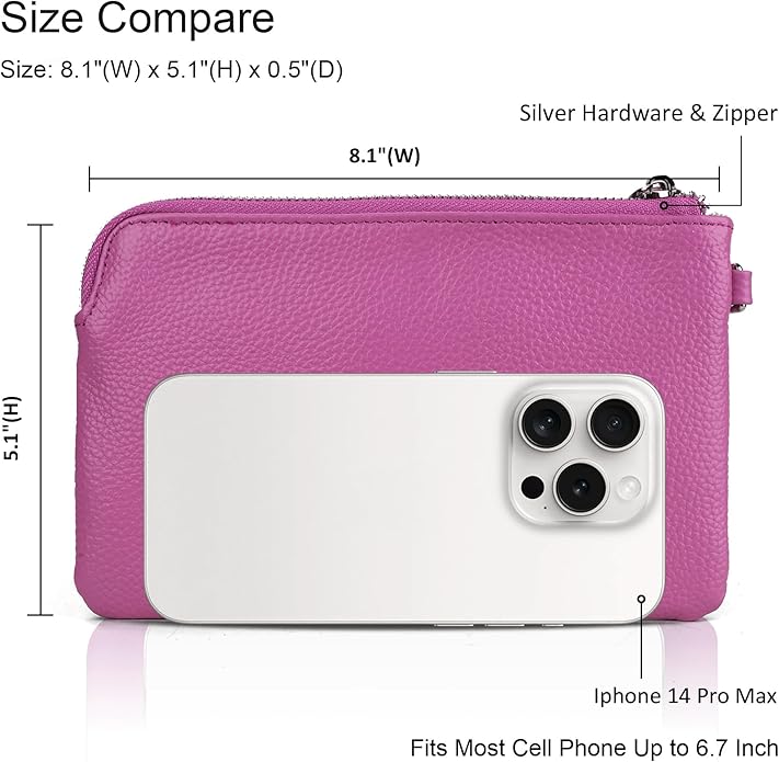 befen Genuine Leather Wristlet Clutch RFID Blocking Bag Cell Phone Wallet Purse Wristlet Wallet Purses and Handbags for Women