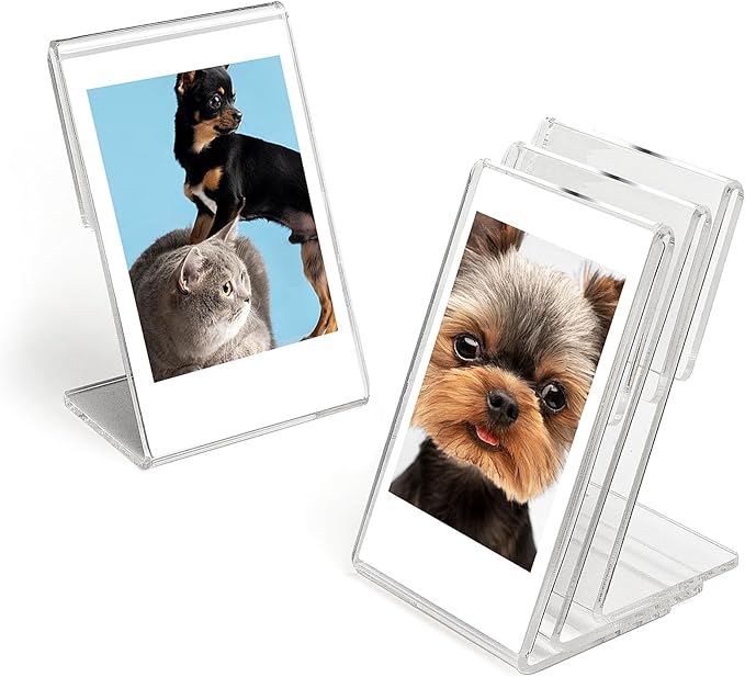 HAPY SHOP 8 Pack Mini Picture Frame for Instax, 2x3 Picture Frame Holder for Polaroid, Small Wallet Size Photo Frame, Acrylic Photo Frame for Instax Mini Instant Films