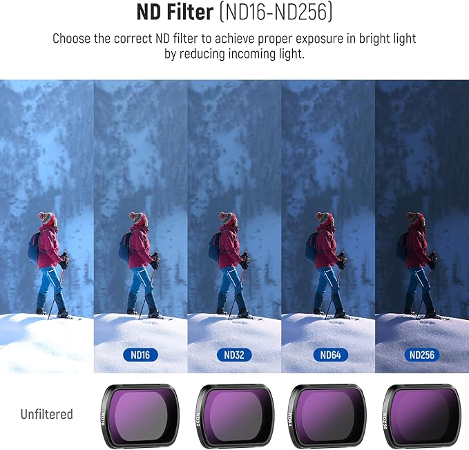 NEEWER Magnetic ND CPL UV Filter Set and 0.75X Wide Angle Lens Compatible with DJI OSMO Pocket 3 Creator Combo