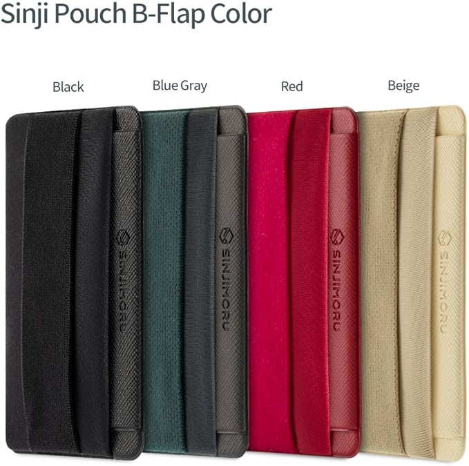 Sinjimoru Phone Grip Card Holder with Flap, Adhesive Card Holder, Finger Strap for Phone, Sinji Pouch B-Flap