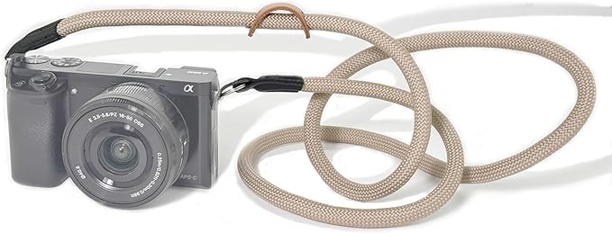Little Fire Craft Camera Strap Crossbody Camera Neck Shoulder Strap 127cm Climbing Rope for Photographers Lanyard 10mm Thick - Khaki