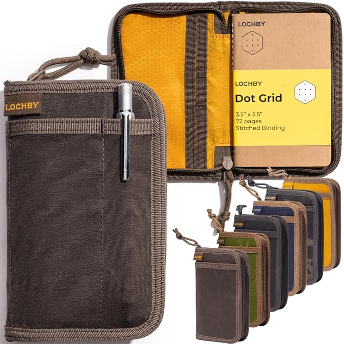 LOCHBY® Pocket Journal | Tomoe River 3.5" x 5.5" Notebook | Waxed Canvas | Ideal for Travelers & Daily Use, Fits Field Notes, Moleskine Cahier