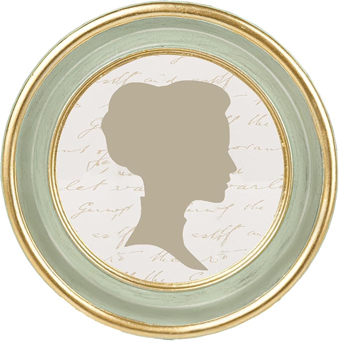 AELS 4x4 Inch Vintage Picture Frame, Elegant Antique Photo Frames with Glass Front, Photo Display, Tabletop Wall Hanging, Gift Ideas, Oval Sage Green with Gold Trim