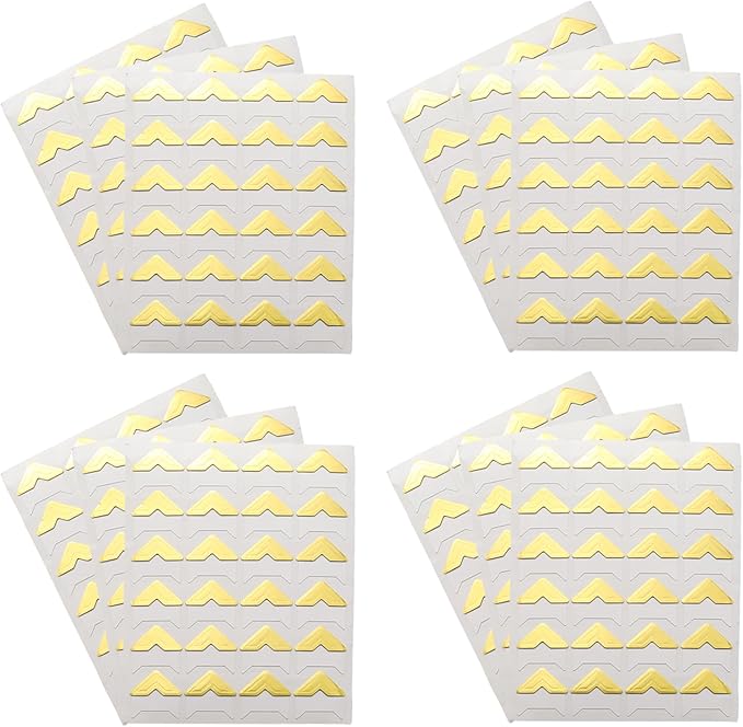 Pine & Linen 288pcs Durable Photos Corners,Photo Corner Stickers Self-Adhesive Mounting Corners, Acid Free Photo Corner for Scrapbooking/DIY Enthusiasts（Gold）